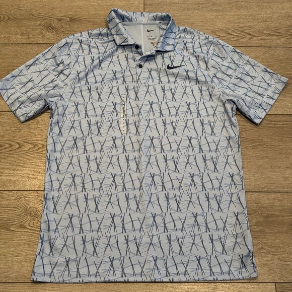 Nike Dri-Fit Golf Polo Mens Medium Pine Needle All Over Print Pattern NWT Preppy - Picture 1 of 5